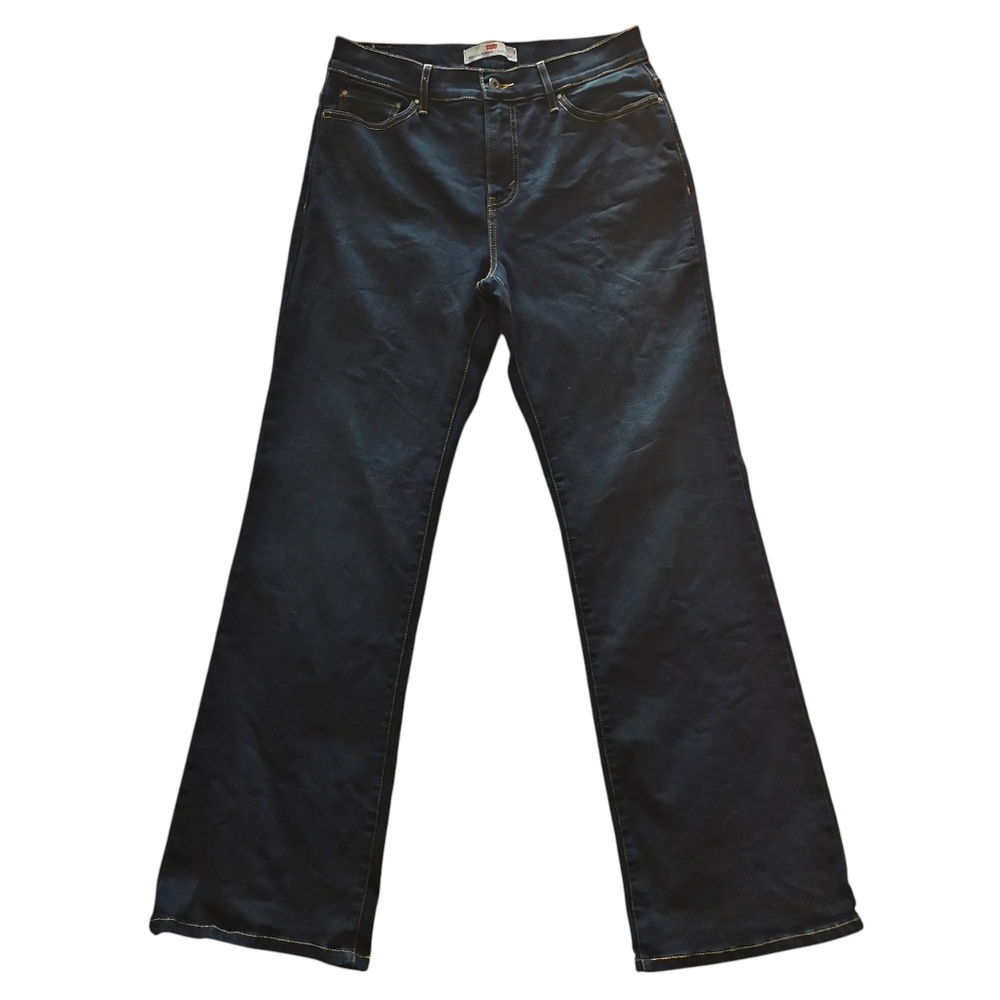 Levi's 512 Bootcut Perfectly Slimming Dark Blue Wash Jeans - Size 8